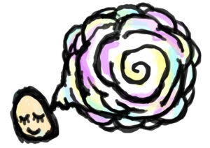 カラー付きのディープな妄想のイラスト